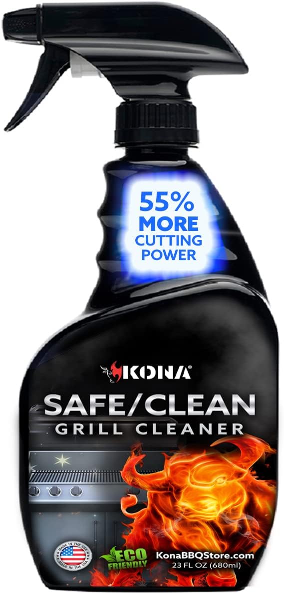 I use an excellent Weber Q-Grill and have tried various grill cleaning methods, including chemicals. Decided to purchase this Kona grill degreaser/cleaner and try. Clear instructions to spray on grill, let sit, then wash off with water. No toxic fumes. Pleasantly surprised at how well this works with minimum effort.