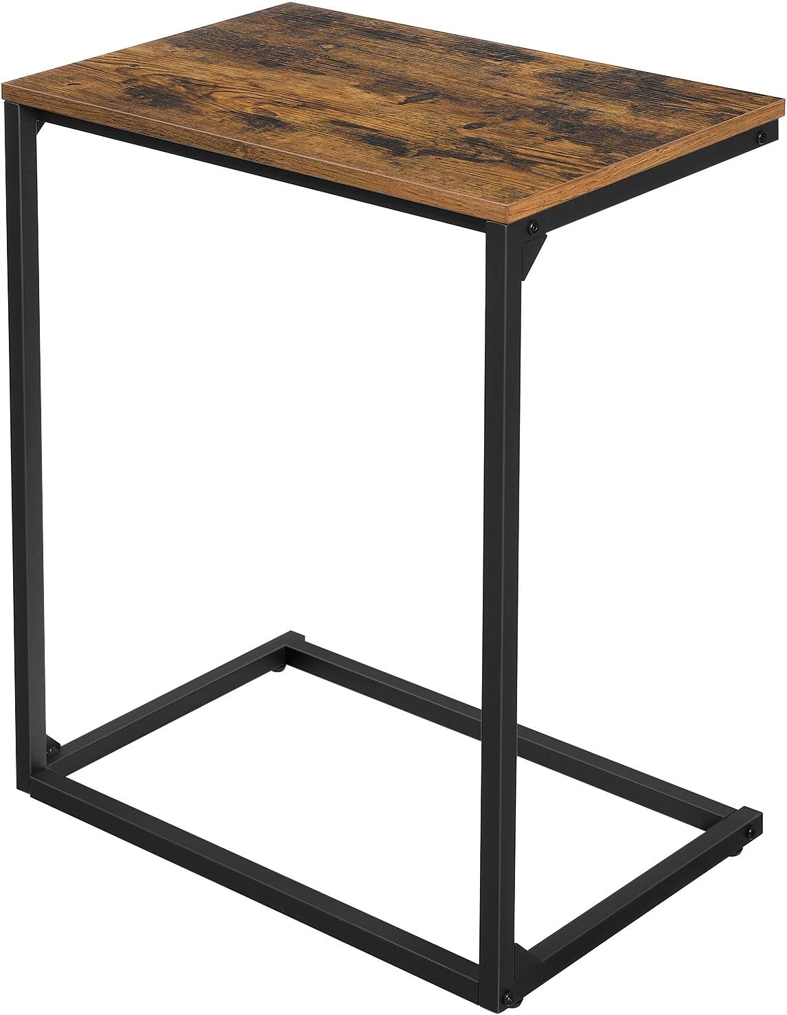 VASAGLE C Shape End Table, Small Coffee Table for Couch Or Sofa, Industrial Side Table in Living Room, Bedroom, 13.8 x 21.7 x 26 Inches, Rustic Brown and Black ULNT52BX