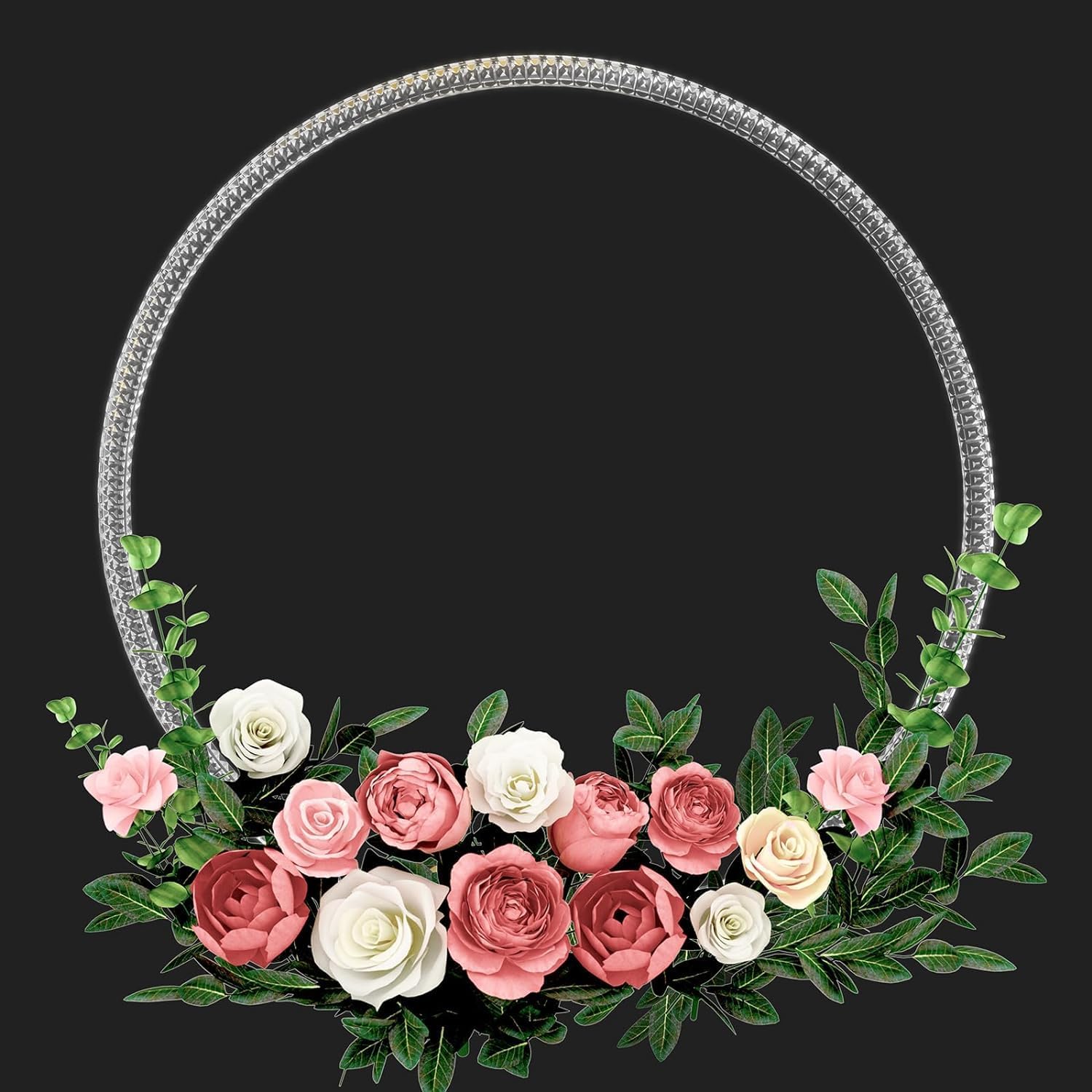 YALLOVE Clear Acrylic Floral Hoop Centerpieces Set of 2 | CP01T300-2