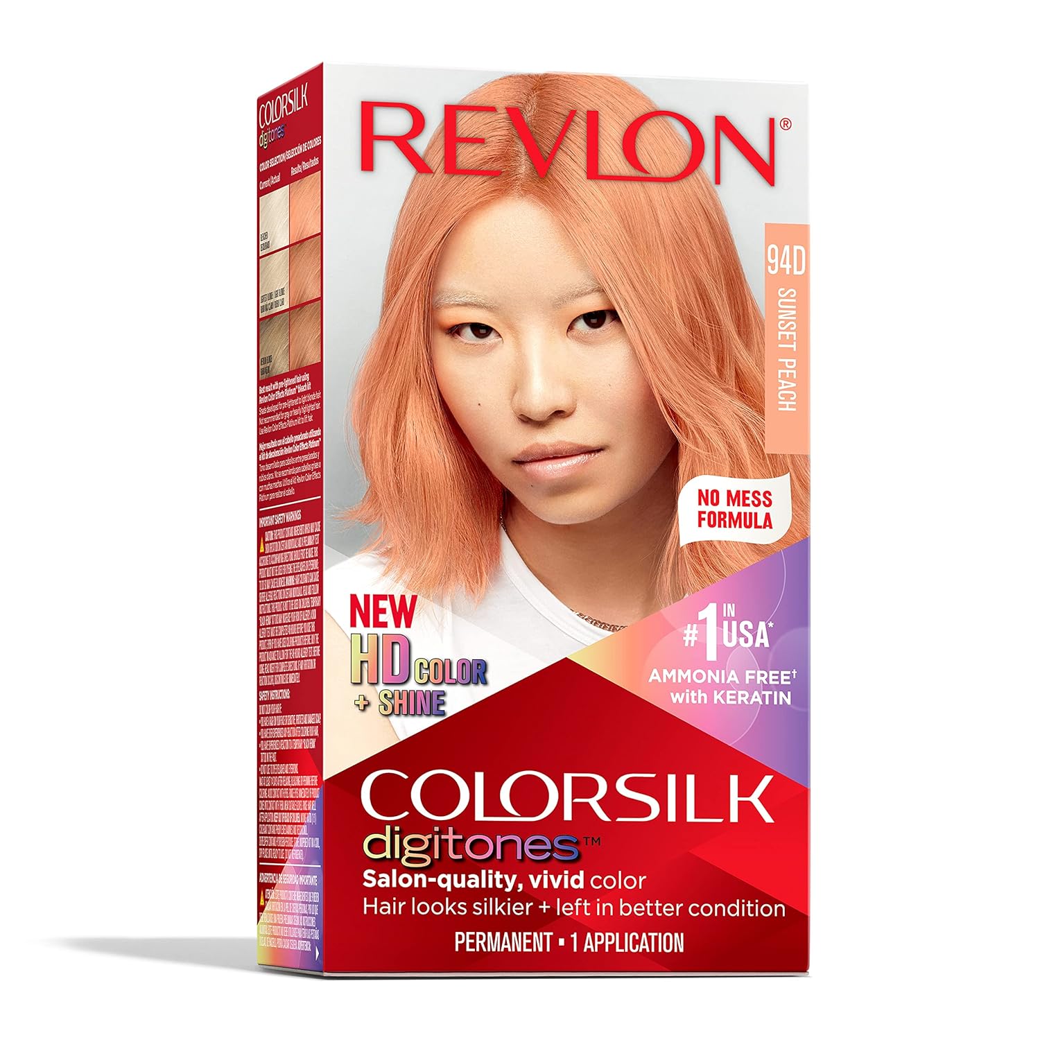 Revlon Permanent Hair Color ColorSilk Digitones with Keratin, 94D Sunset Peach (Pack of 1)