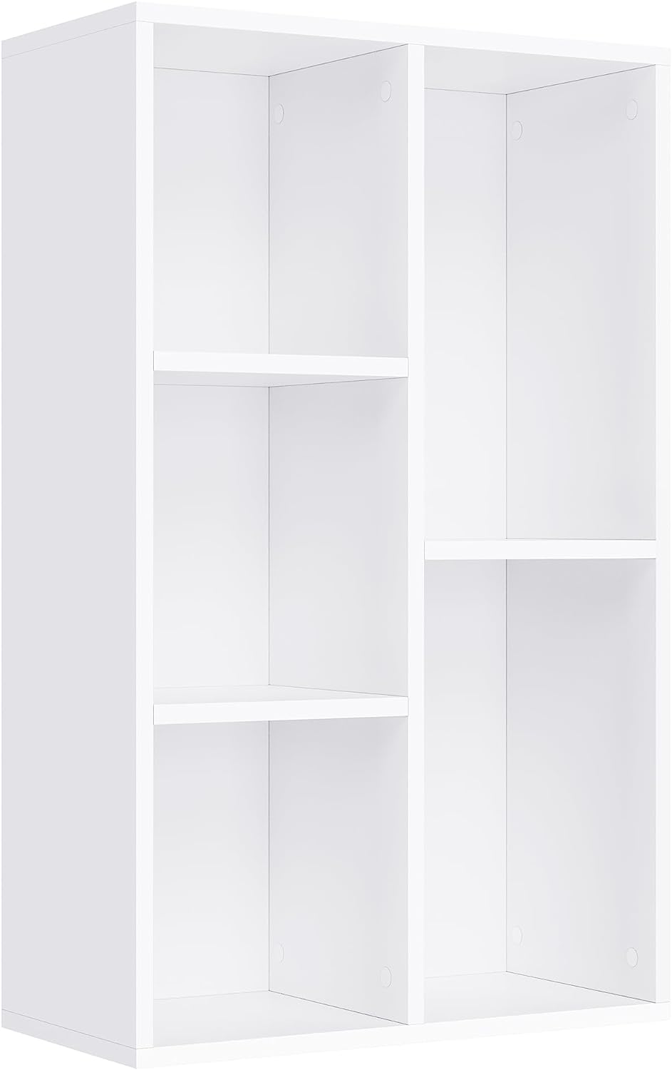 VASAGLE Bookcase, Bookshelf with 5 Compartments, Freestanding Shelves and Cube Organizer, Display Shelf for Small Spaces, for Living Room, Bedroom, and Home Office, White ULBC25WT