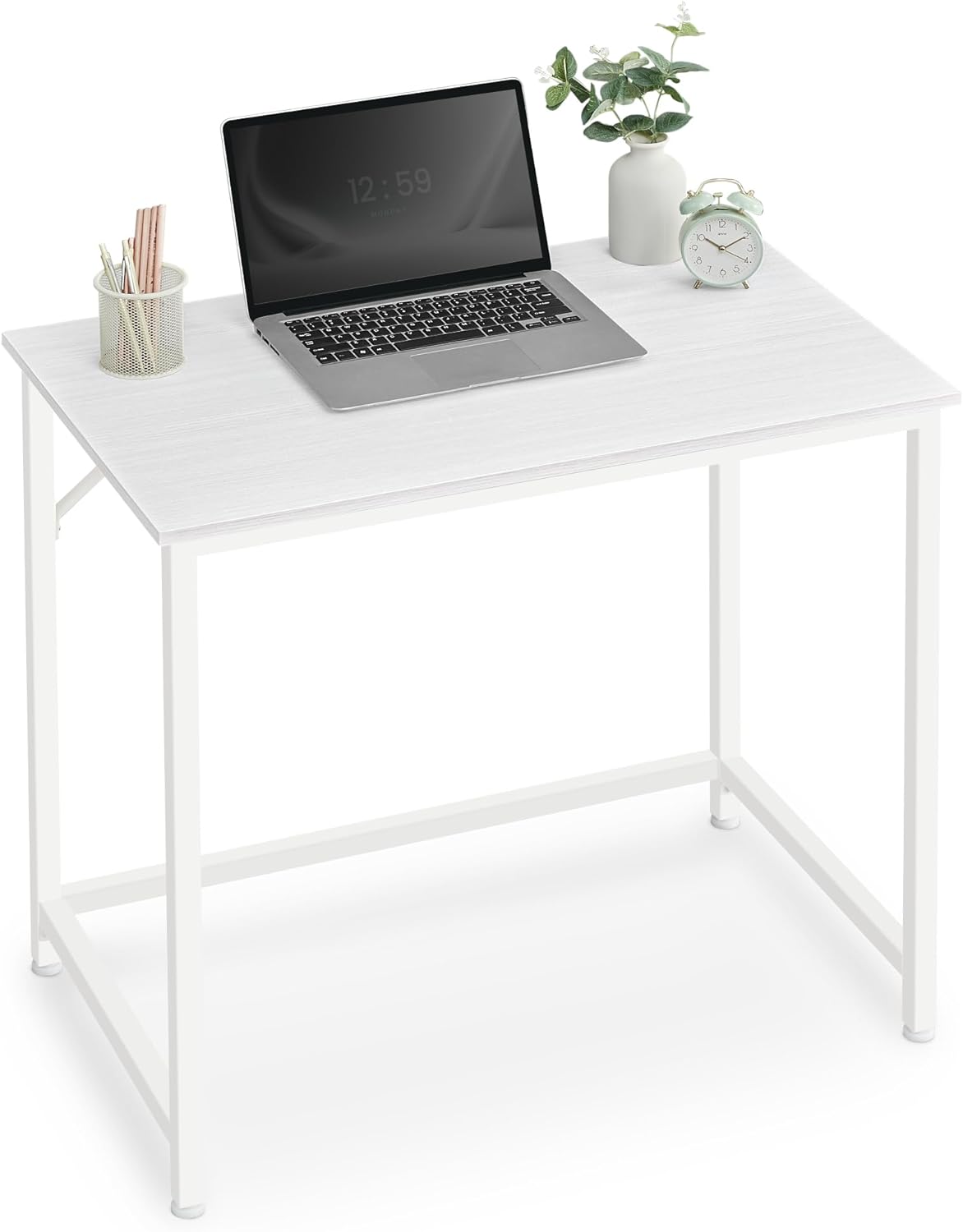 VASAGLE Computer Desk, Gaming Desk, Home Office Desk, for Small Spaces, 19.7 x 31.5 x 29.5 Inches, Modern Style, Metal Frame, Maple White ULWD038W44