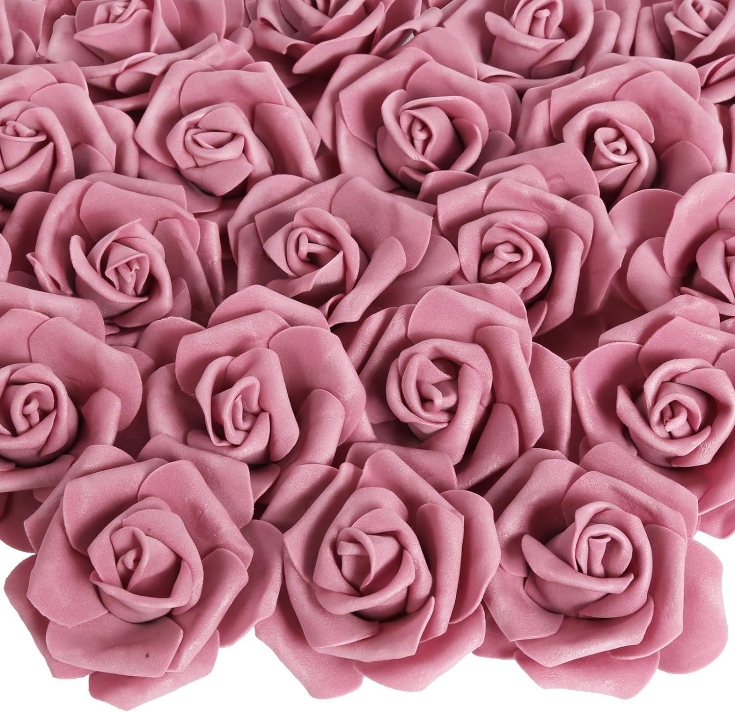 INSUNSIX 100PCS Artificial Flowers Mauve Fake Roses Artificial Flowers Foam Flowers Real Looking Foam Roses for DIY Wedding Home Centerpiece Table Decorations(Dusty Rose)