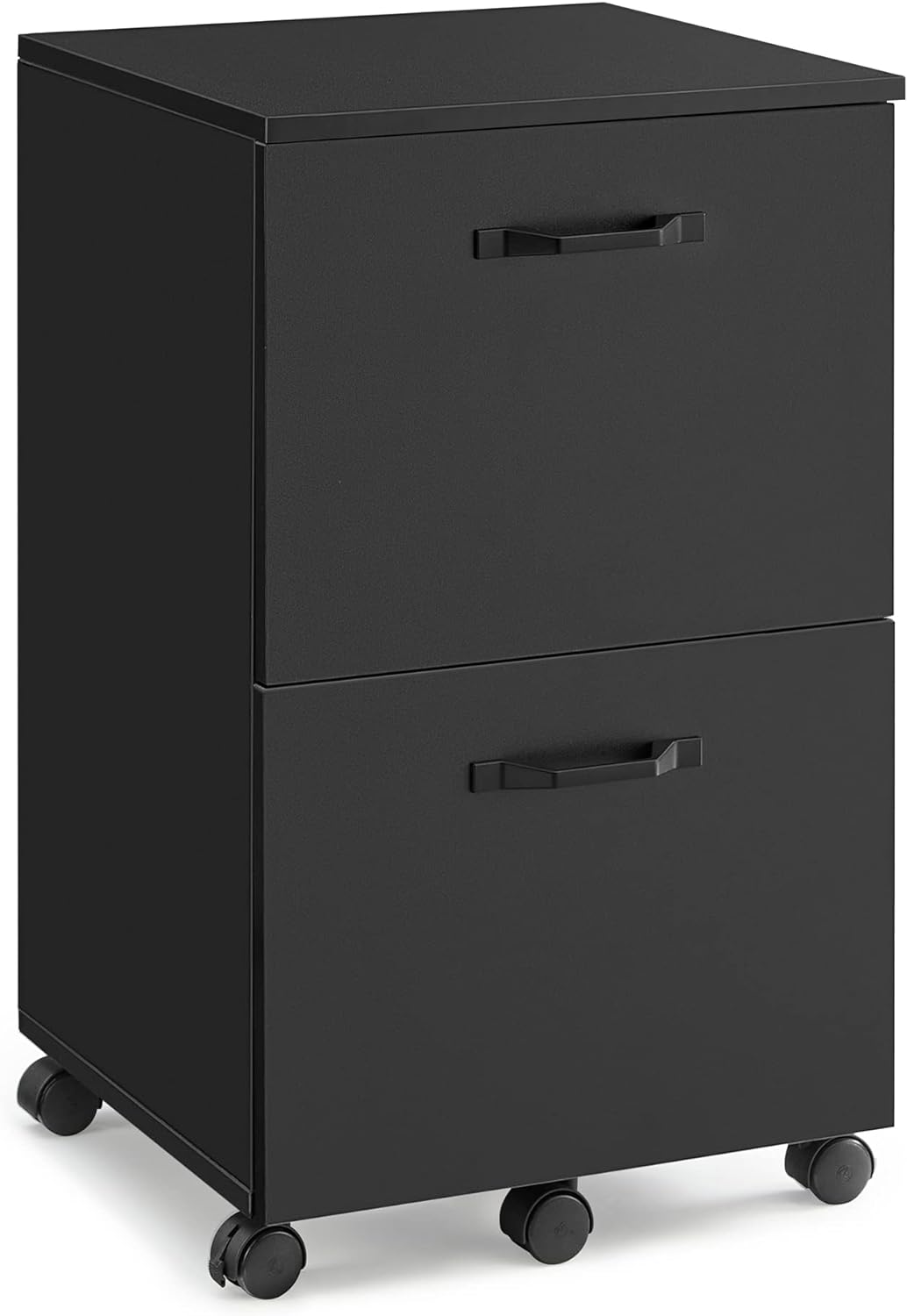 VASAGLE 2-Drawer File Cabinet, Filing Cabinet for Home Office, Small Rolling File Cabinet, Printer Stand, for A4, Letter-Size Files, Hanging File Folders, Modern Style, Matte Black UOFC040B16