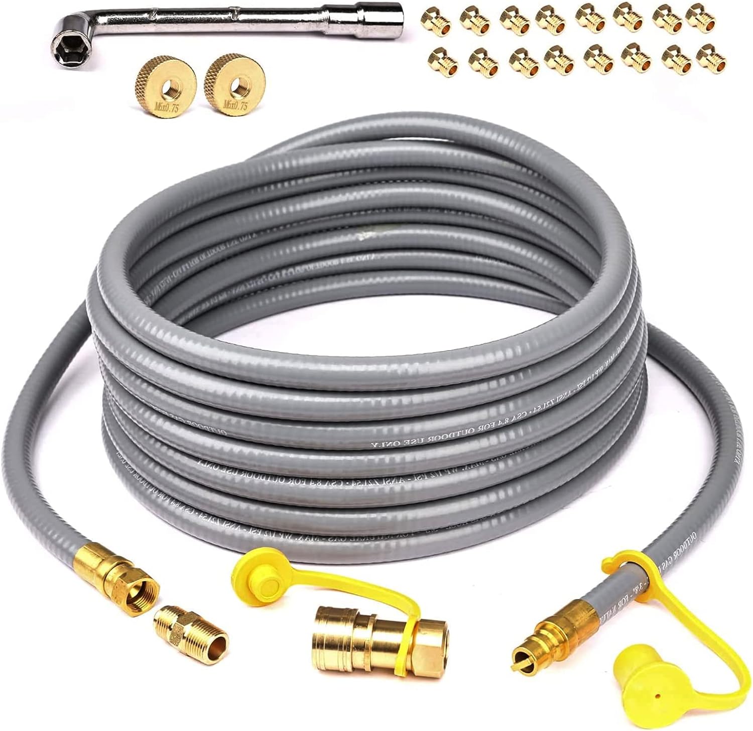 Uniflasy 5249 Propane to Natural Gas Conversion Kit Fits Blackstone 28, 36 Griddles Tailgater Rangetop Combo & Single Burner Rec Stove, 3/8 Natural Hose 10Feet with Quick Connect Fitting