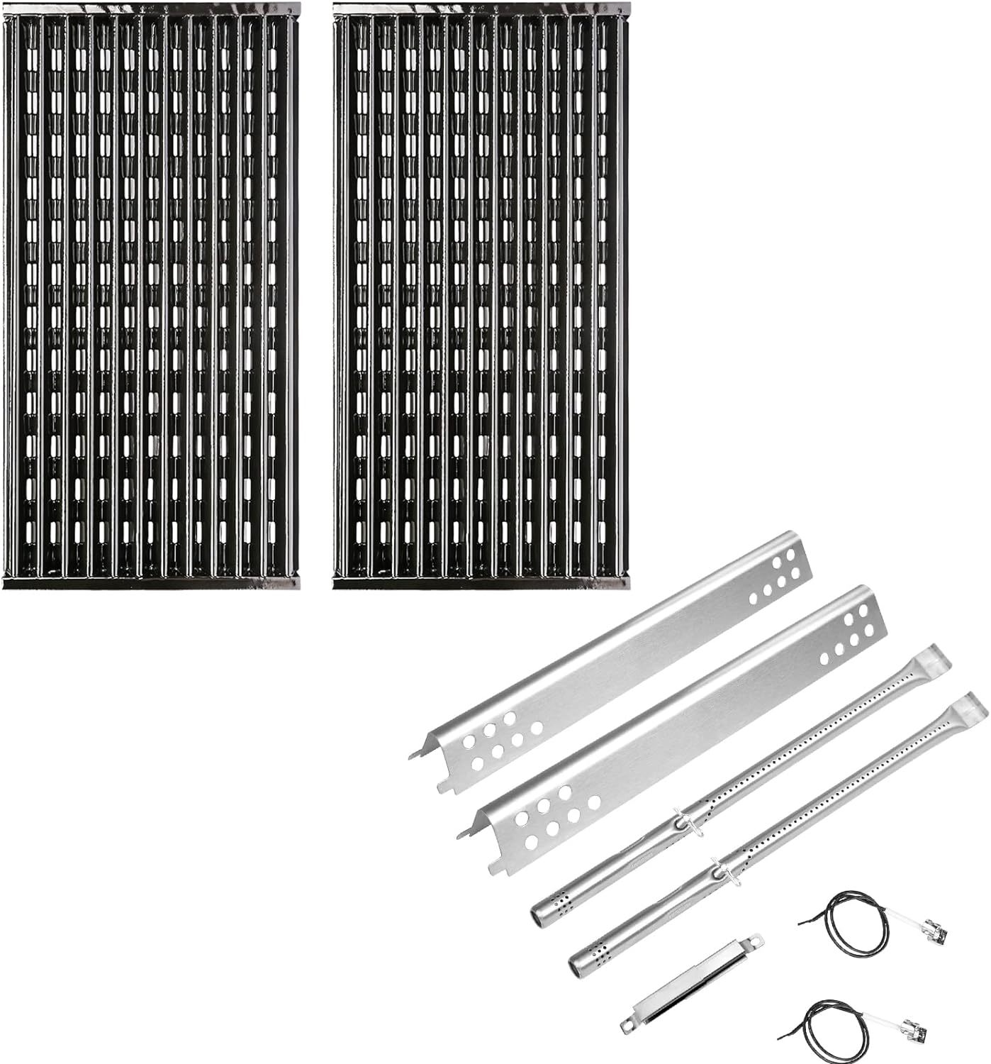 Uniflasy Cooking Grates and Burner Heat Plate fits CharBroil Performance 2 Burner 463633316 463672016 463672219 463370719 463672416 463672216 463672419 463672019