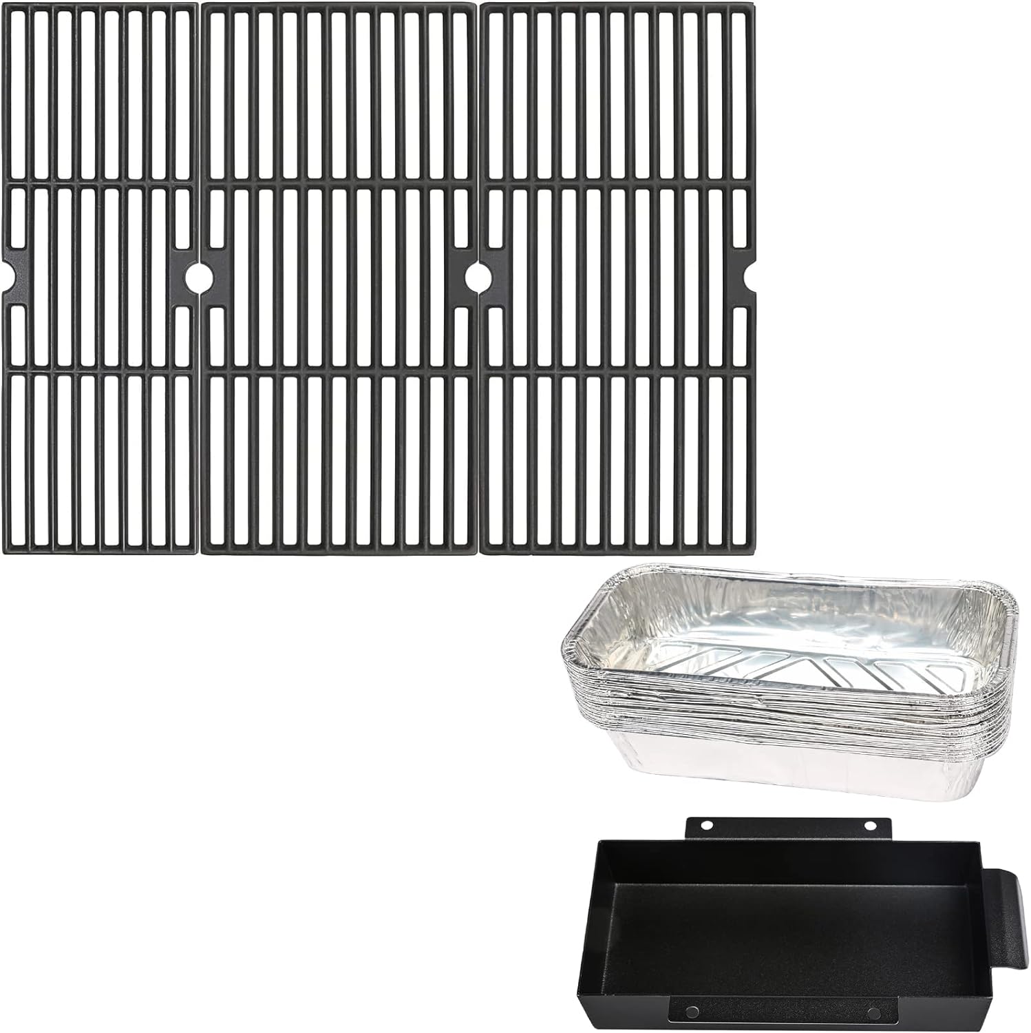 Uniflasy 18 Inch Grill Cooking Grates and Catch Pan for CharBroil Performance 463377017, 463347017, 463376018P2, 463376117, 463377117, 463673617 4 Burner 475 Cart Liquid Propane Gas Grill, 5 Burner 46