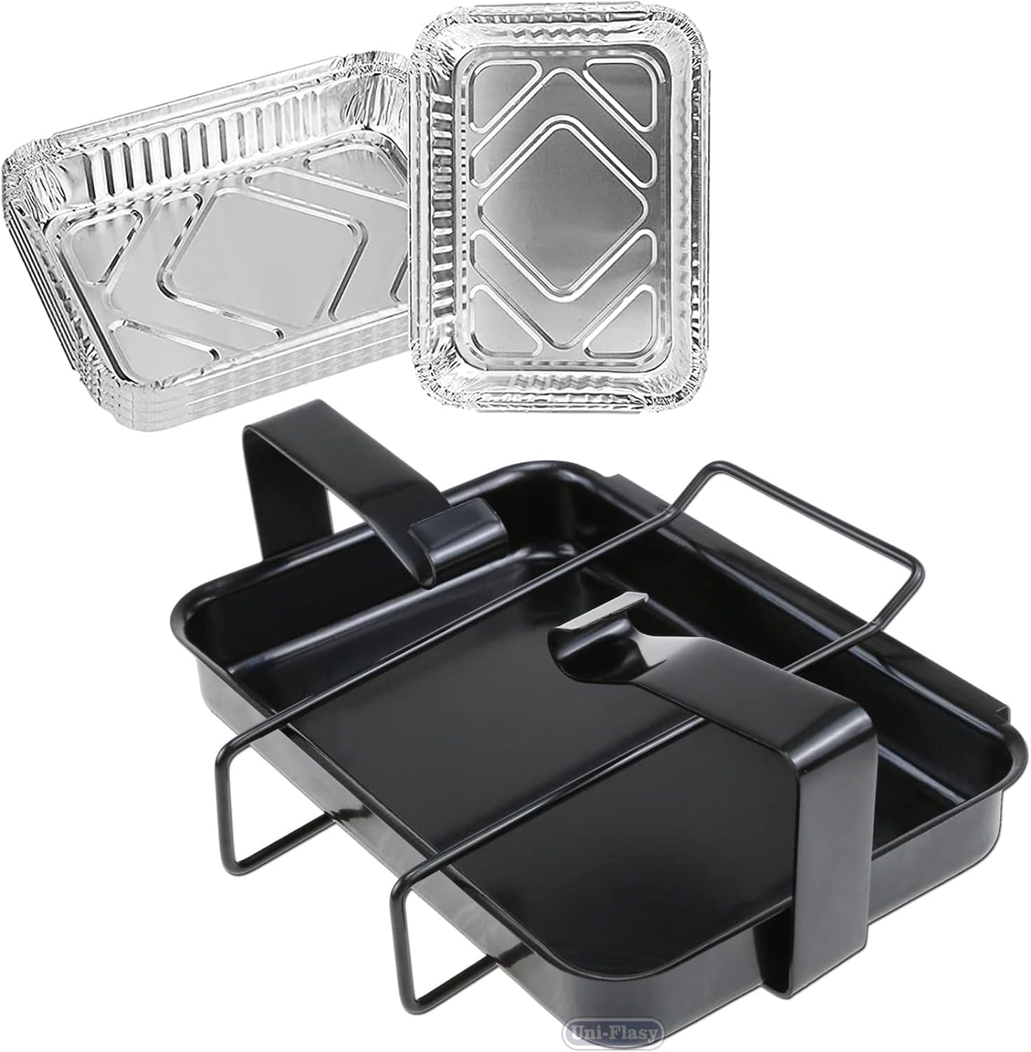 Uniflasy 7515 Grill Catch Pan Holder/Drip Pan/Grease Collection Pan Replacement Parts for Weber Genesis 1000-5500, Genesis Silver/Gold/Platinum, Genesis II Series, Platinum I/II, and Summit Grills