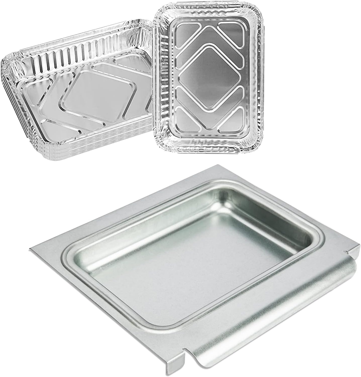 Uniflasy 67047 Catch Pan for Weber Spirit/Spirit II 200/300 Genesis and Genesis II LX200/300 Series Grill for Weber Traveler Drip Tray with 6415 Aluminum Liner, Replacement for Weber 67047 83156 6415