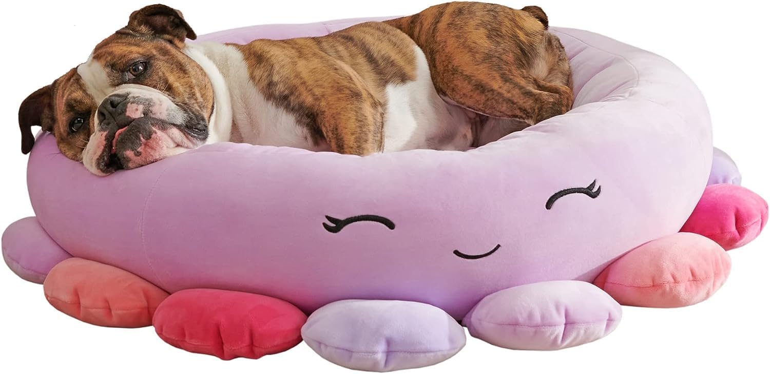 Squishmallows 24-Inch Beula Octopus Pet Bed - Medium Ultrasoft Official Squishmallows Plush Pet Bed