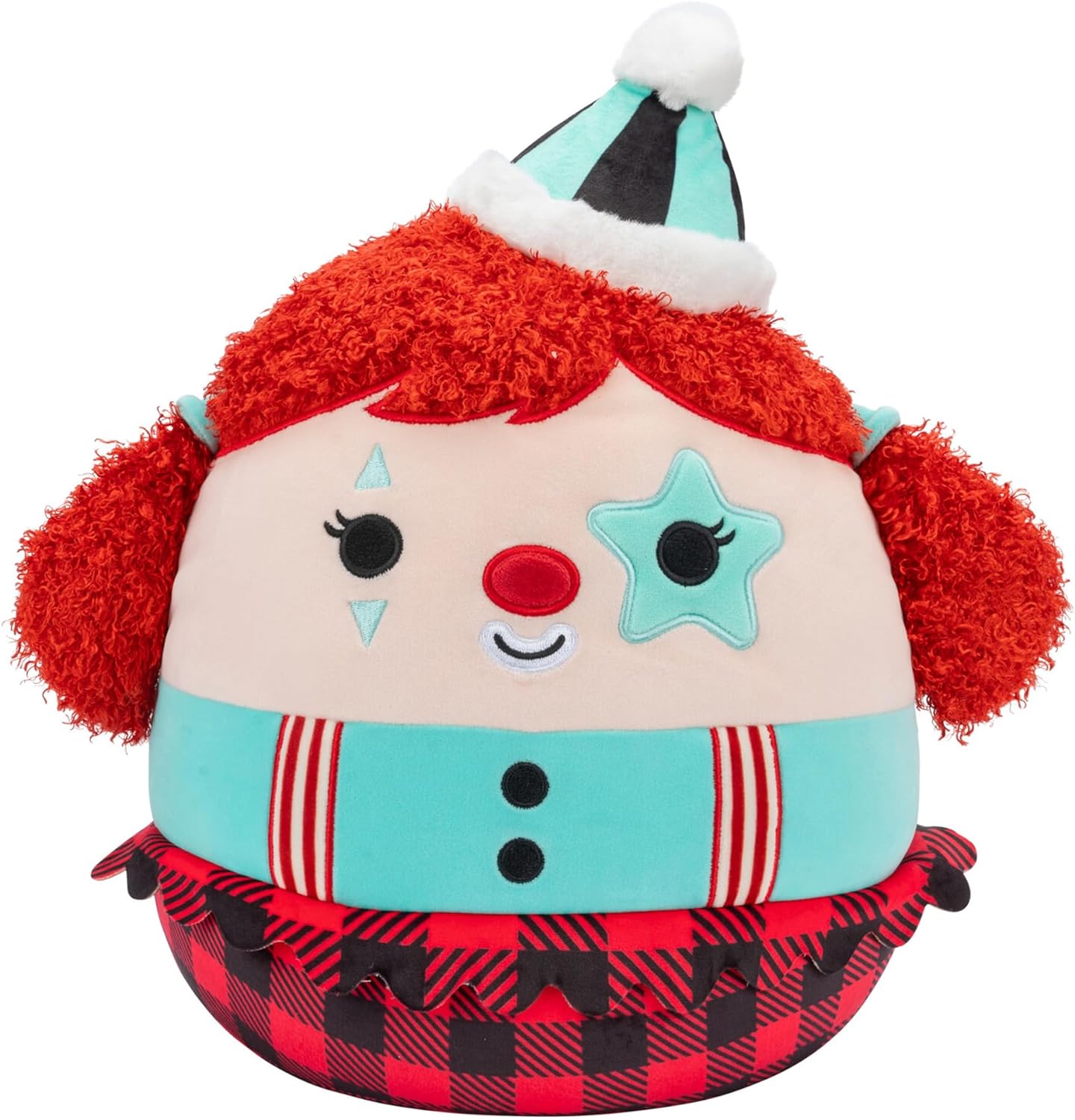 Squishmallows Original 12-Inch Eurydice Clown with Teal Star Eye Patch - Official Jazwares Plush