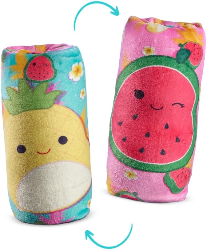 Top Trenz Squishmallows Flippin' Cute Reversible Water Wiggler, Sensory Plush Water Snake with Maui The Pineapple & Wanda The Watermelon, Classroom Fidget Toy & Party Favors (1 Water Wiggler Toy)