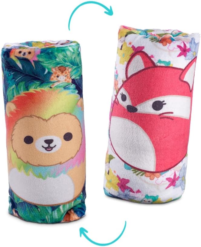 Top Trenz Squishmallows Flippin' Cute Reversible Water Wiggler, Sensory Plush Water Snake with Leonard The Lion & Fifi The Fox, Classroom Fidget Toy & Party Favors (1 Water Wiggler Toy)