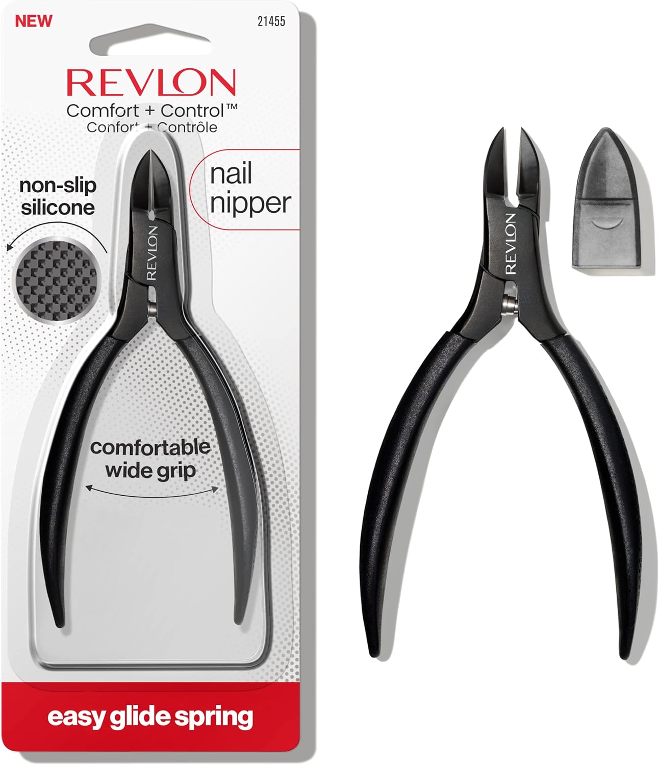 Revlon Comfort and Control Nail Nipper, Easy to Use Trimmer for Smooth Nails