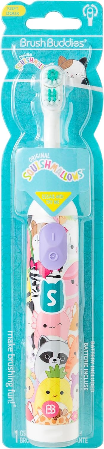 Brush Buddies Squishmallows Oscillating Toothbrush, Soft Toothbrush, Electric Toothbrush for Adults, Battery Toothbrush