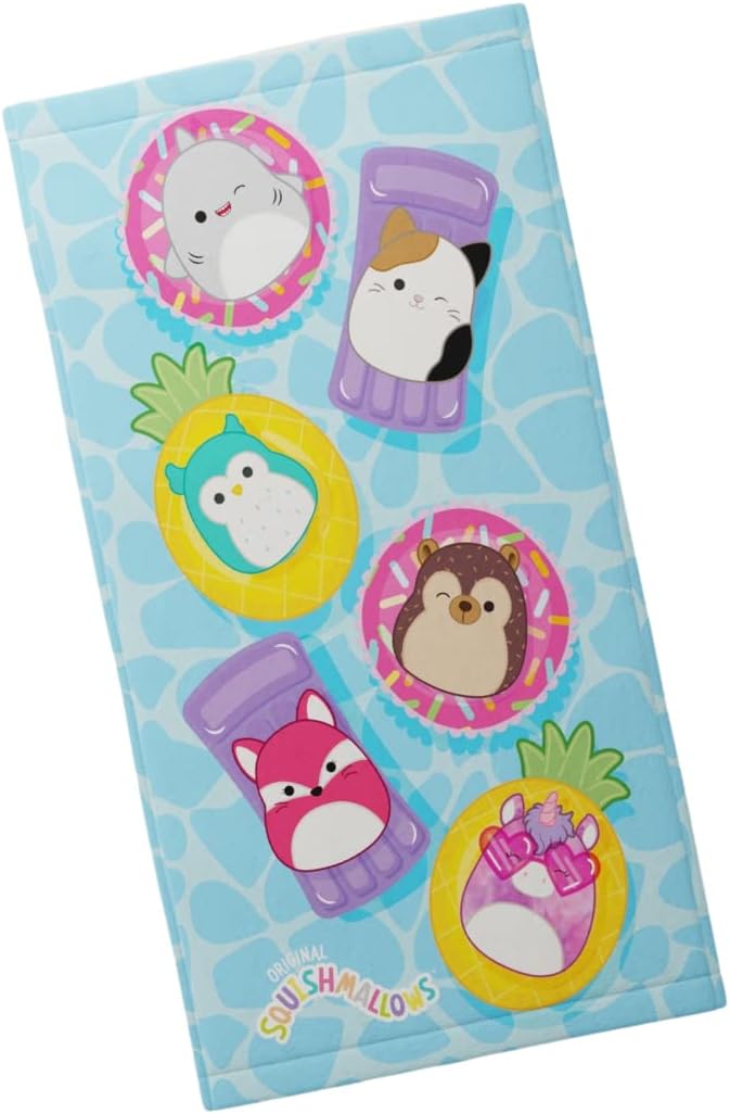 Franco Squishmallows Super Soft Cotton Bath/Pool/Beach Towel, 58 in x 28 in