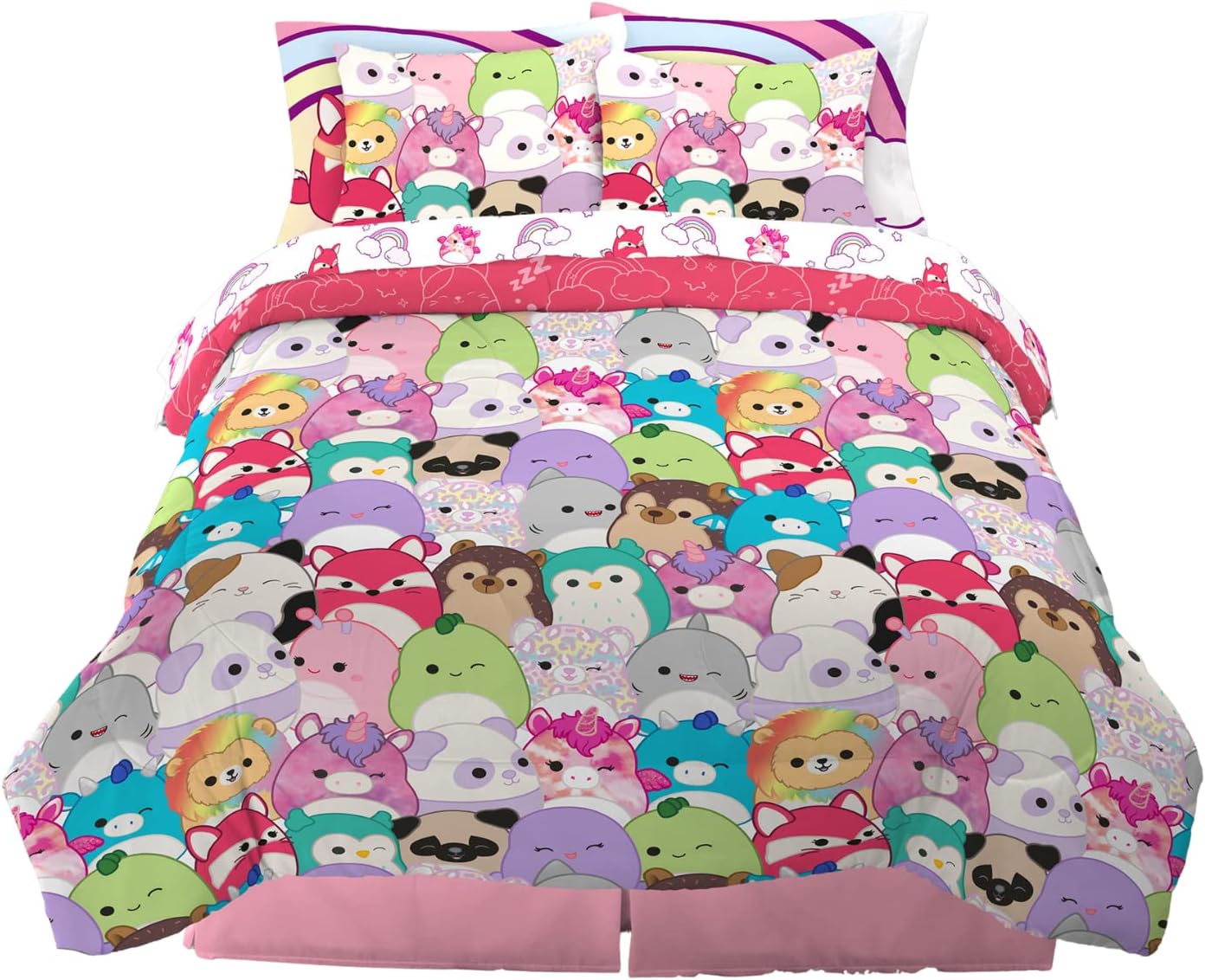 Franco Squishmallows Bedding Super Soft Comforter and Sheet Set with Sham, 7 Piece Full Size