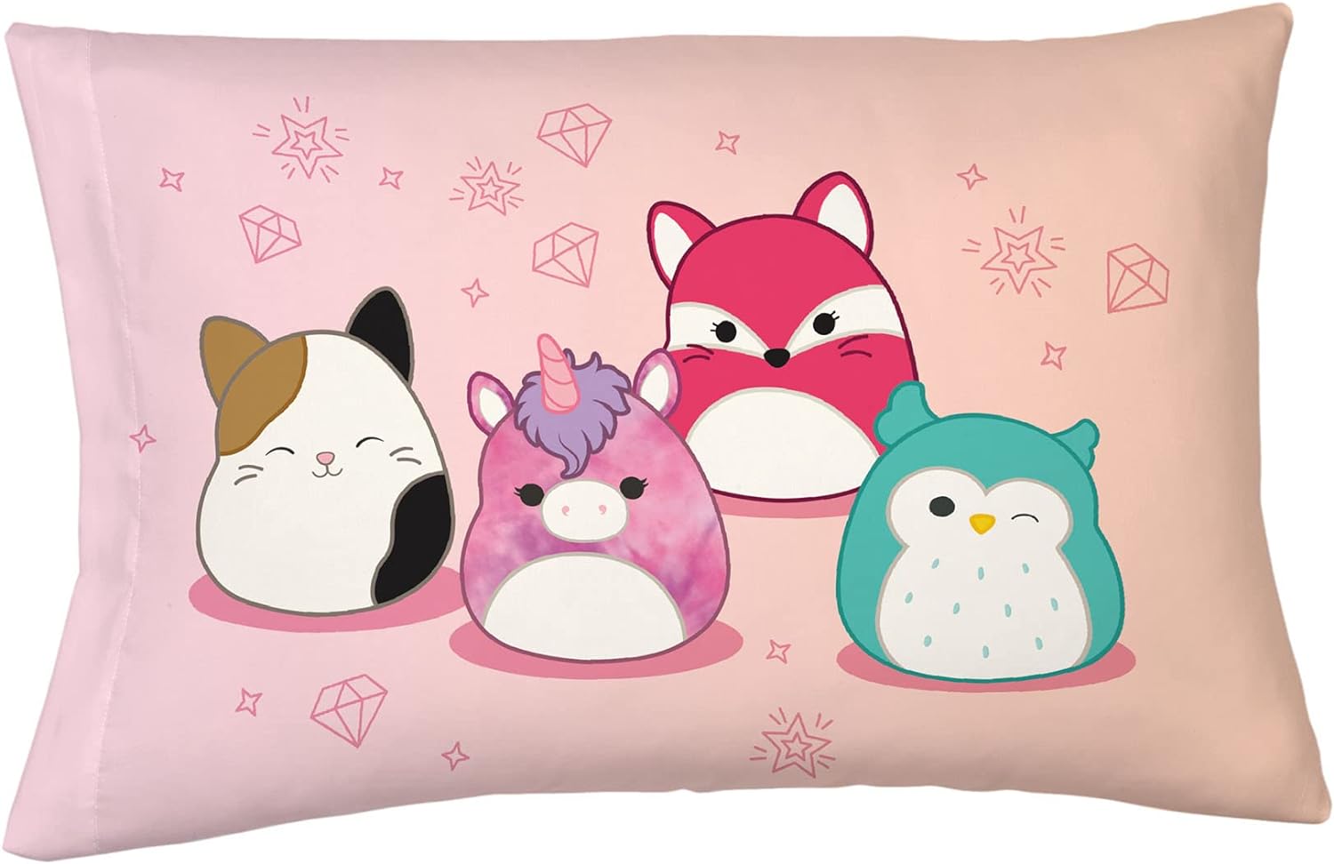 Squishmallows Bedding Silky Satin Standard Beauty Pillowcase Cover 20x30 for Hair and Skin, by Franco