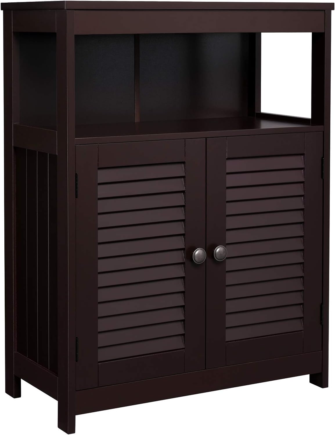 VASAGLE Bathroom Floor Cabinet, Bathroom Storage Cabinet, Freestanding, with Double Shutter Doors and Adjustable Shelf, for Bathroom, Living Room, Entryway, Kitchen, Brown UBBC40BR