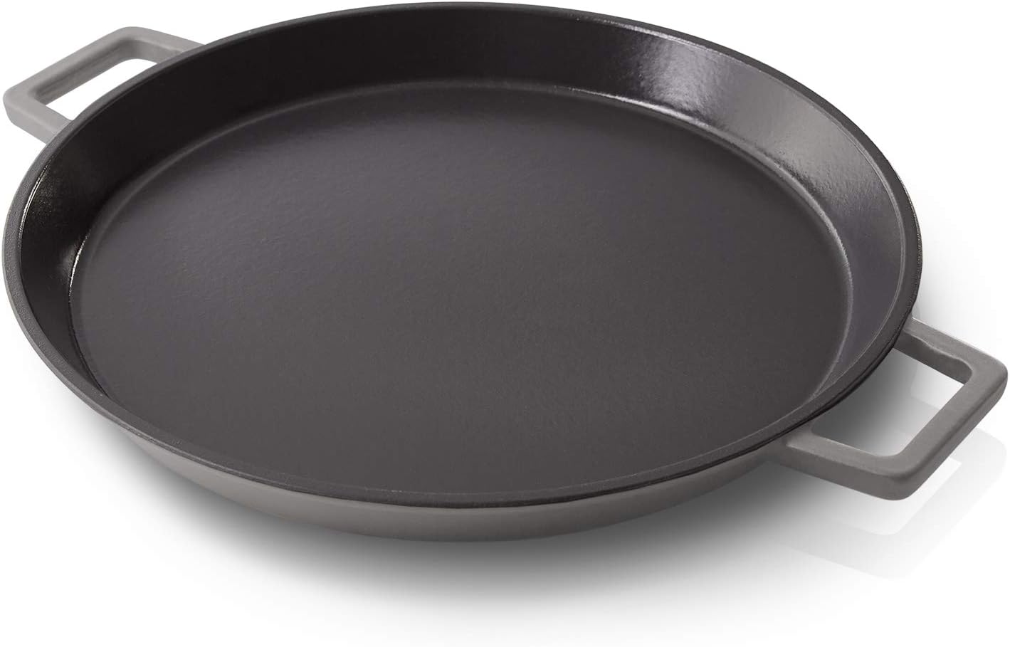 Zakarian by Dash 13 Inch Nonstick Cast Iron Dual Handle Pan, Titanium Ceramic Coated Frying Pan, Grey