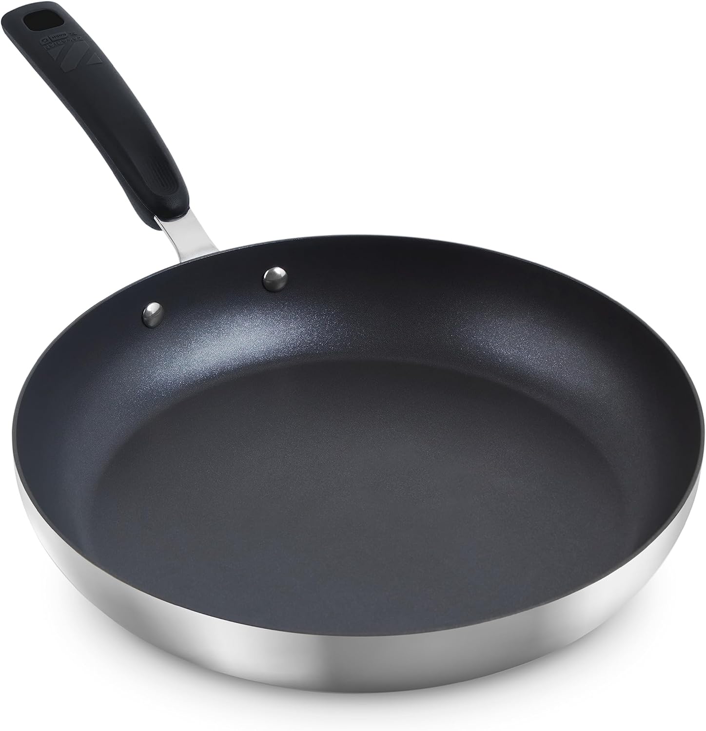 Zakarian by Dash 12 TruPro Nonstick Stainless Steel Fry Pan- Black