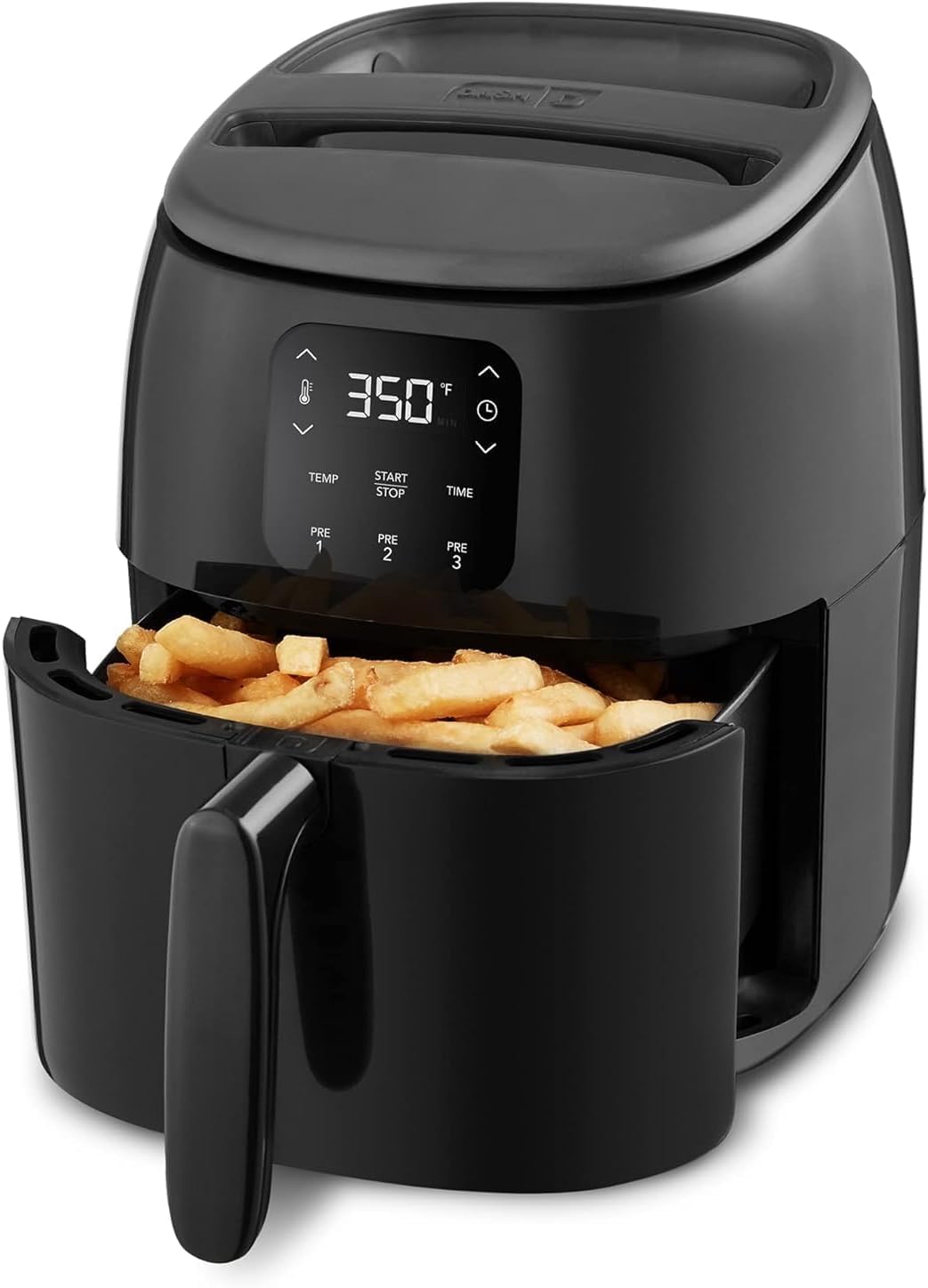 DASH Tasti-Crisp Electric Air Fryer Oven, 2.6 Qt., Black  Compact Air Fryer for Healthier Food in Minutes, Ideal for Small Spaces - Auto Shut Off, Digital, 1000-Watt