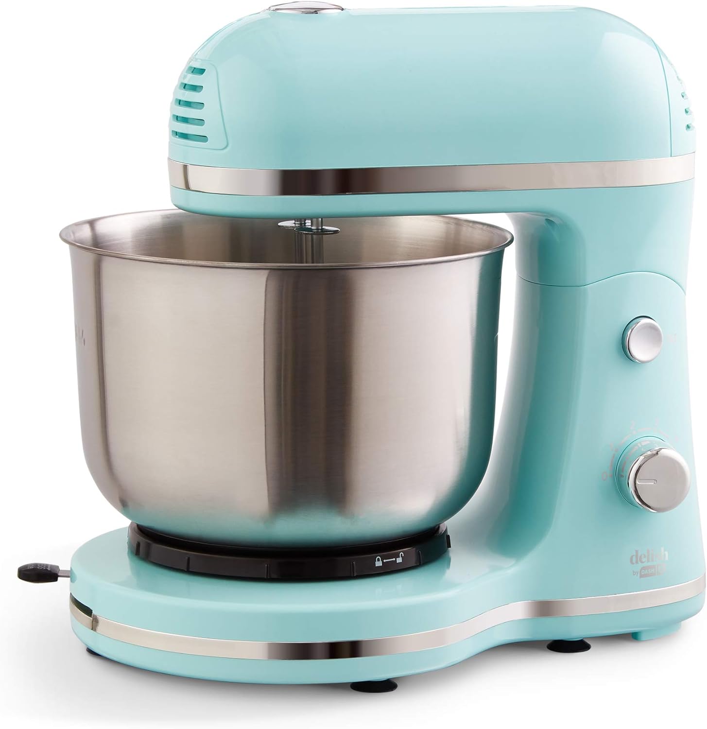 DASH Delish by DASH Compact Stand Mixer, 3.5 Quart with Beaters & Dough Hooks Included - Blue