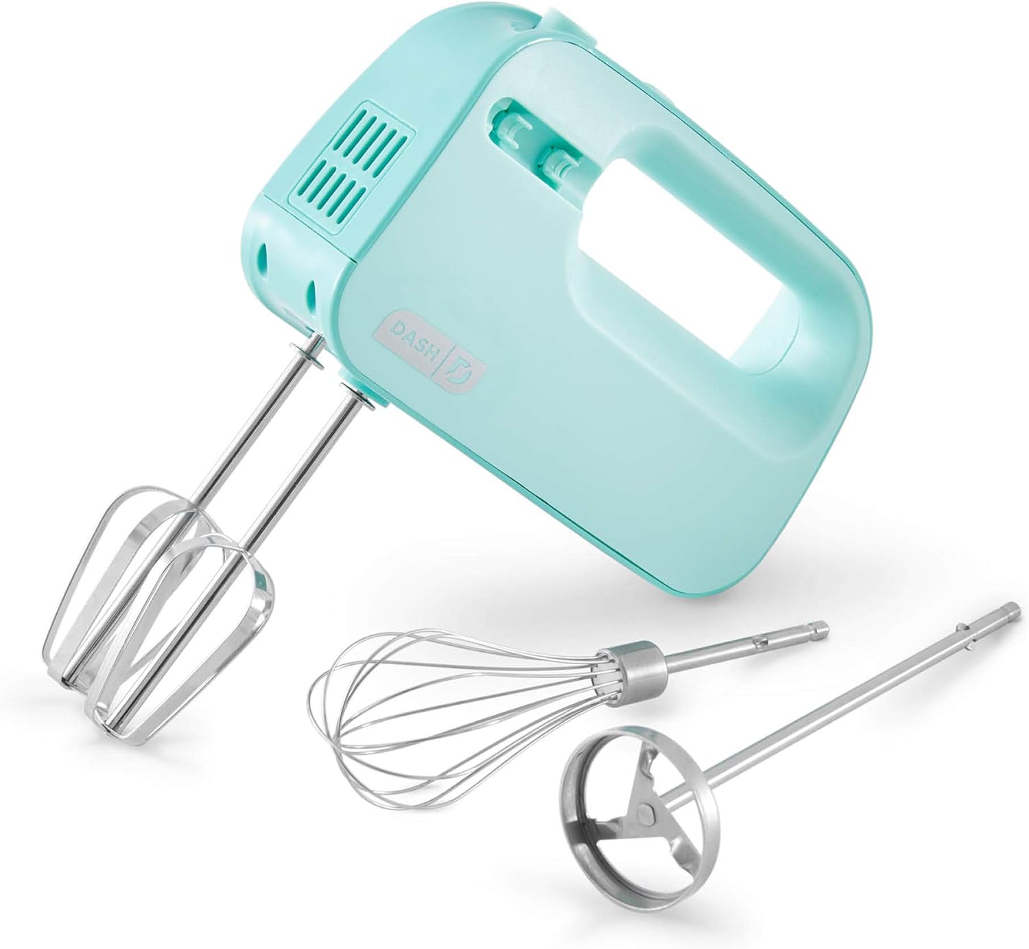 Dash SmartStore Deluxe Compact Electric Hand Mixer   Whisk and Milkshake Attachment for Whipping, Mixing Cookies, Brownies, Cakes, Dough, Batters, Meringues & More, 3 Speed, 150-Watt  Aqua