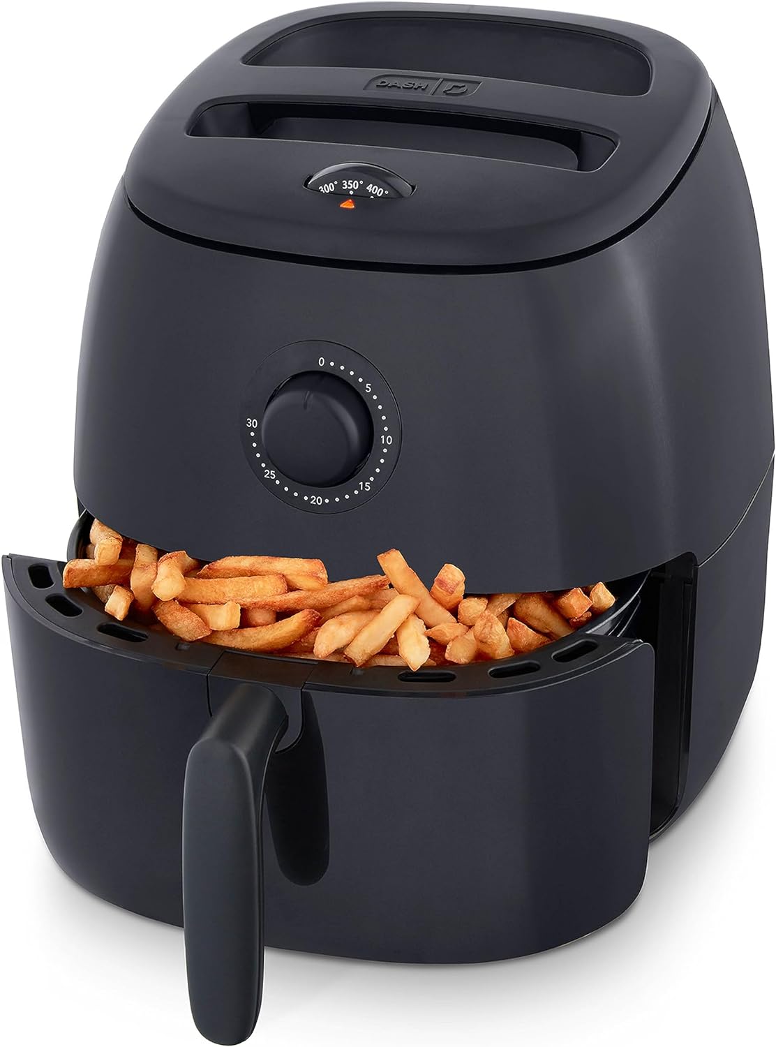 DASH Tasti-Crisp Electric Air Fryer Oven, 6 Qt. Family Size, Black  Compact Air Fryer with Large Basket for Healthier Food in Minutes, Ideal for Small Spaces - Auto Shut Off, Analog, 1700-Watt