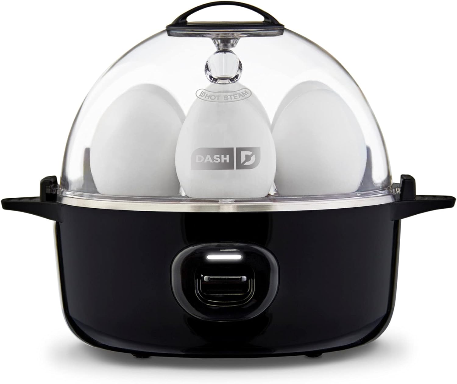 Dash Express Electric Egg Cooker, 7 Egg Capacity for Hard Boiled, Poached, Scrambled, or Omelets with Cord Storage, Auto Shut Off Feature, 360-Watt, Black