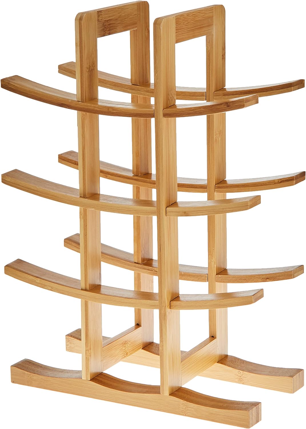 Oceanstar WR1149 12-Bottle Natural Bamboo Wine Rack , Red, 15.75 x 5.75 x 1.75 inches