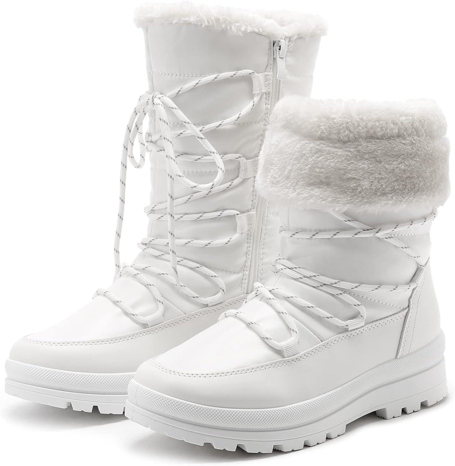 HEAWISH Womens Winter Snow Boot Fur Lined Mid Calf Warm Boots