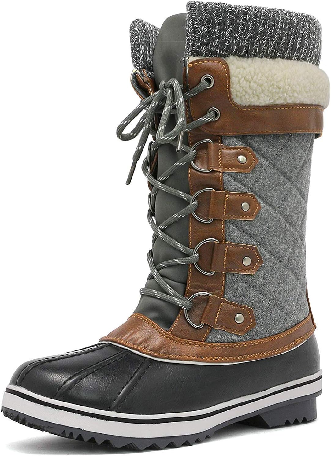 DREAM PAIRS Women' Mid-Calf Waterproof Winter Snow Boots