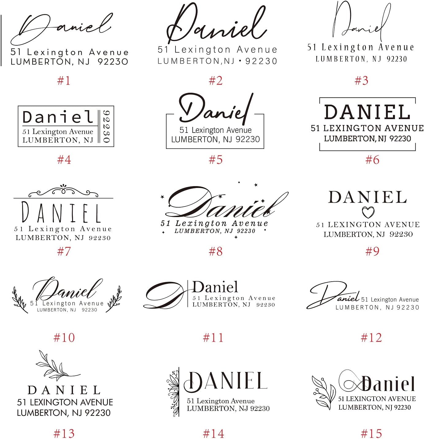 STAMTECH Custom Return Address Stamp - 24 Designs to Choose from Custom Address Stamper Wedding Invitation Stamp (Rubber Stamp)