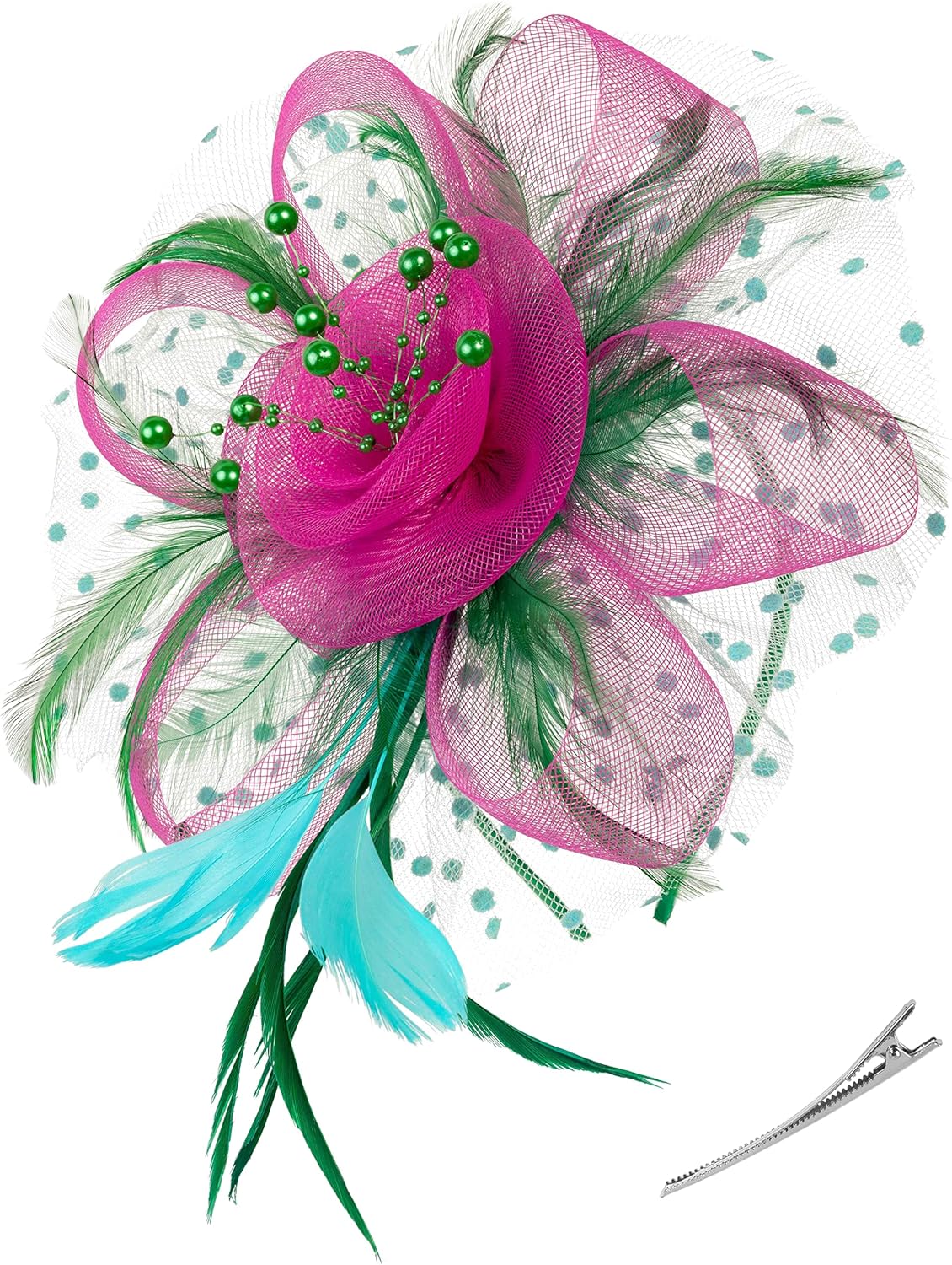 I loved the colors and design of this fascinator. It was reasonably priced and comfortable to wear. Despite the delicate design, it proved sturdy and never slipped off during the party. Plus I received many compliments on it.