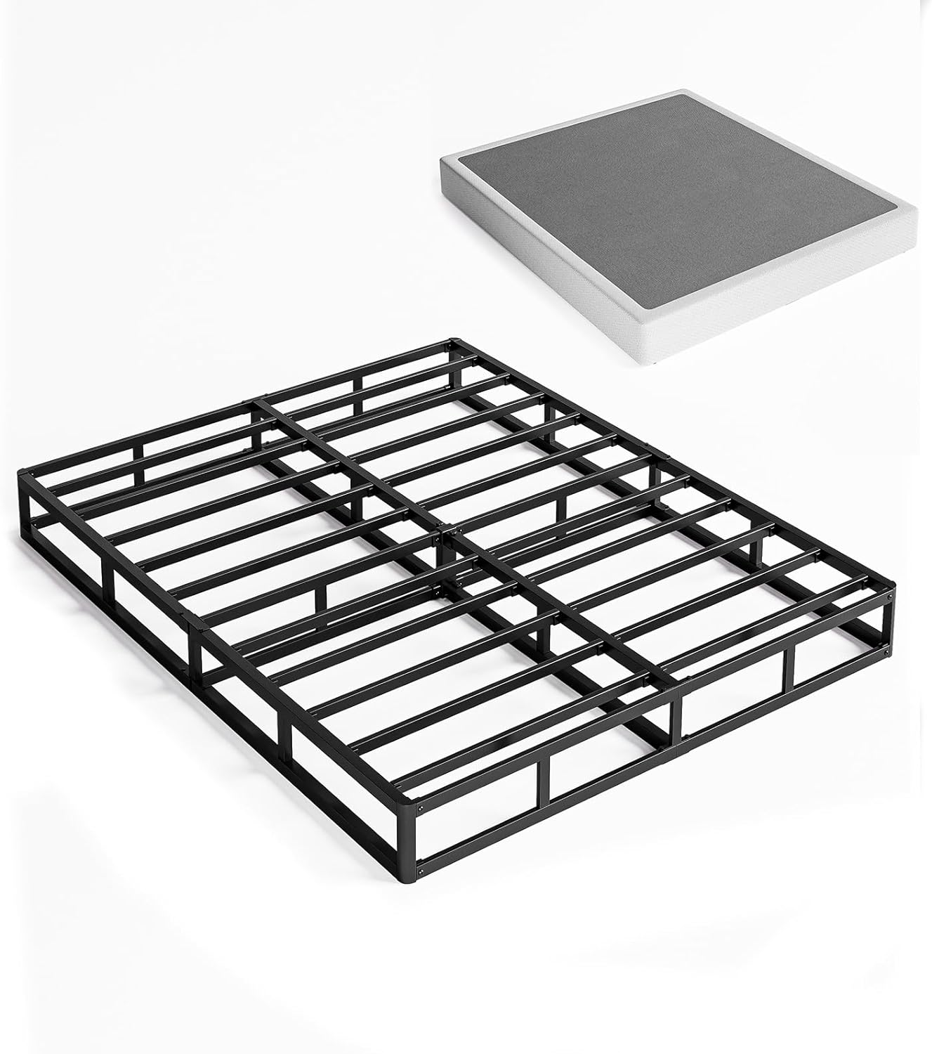 ZIYOO Queen Box Spring, 7 Inch Metal Box Springs, Strong Metal Frame Support for 1500lbs, Mattress Foundation, Easy Assembly, No Noise