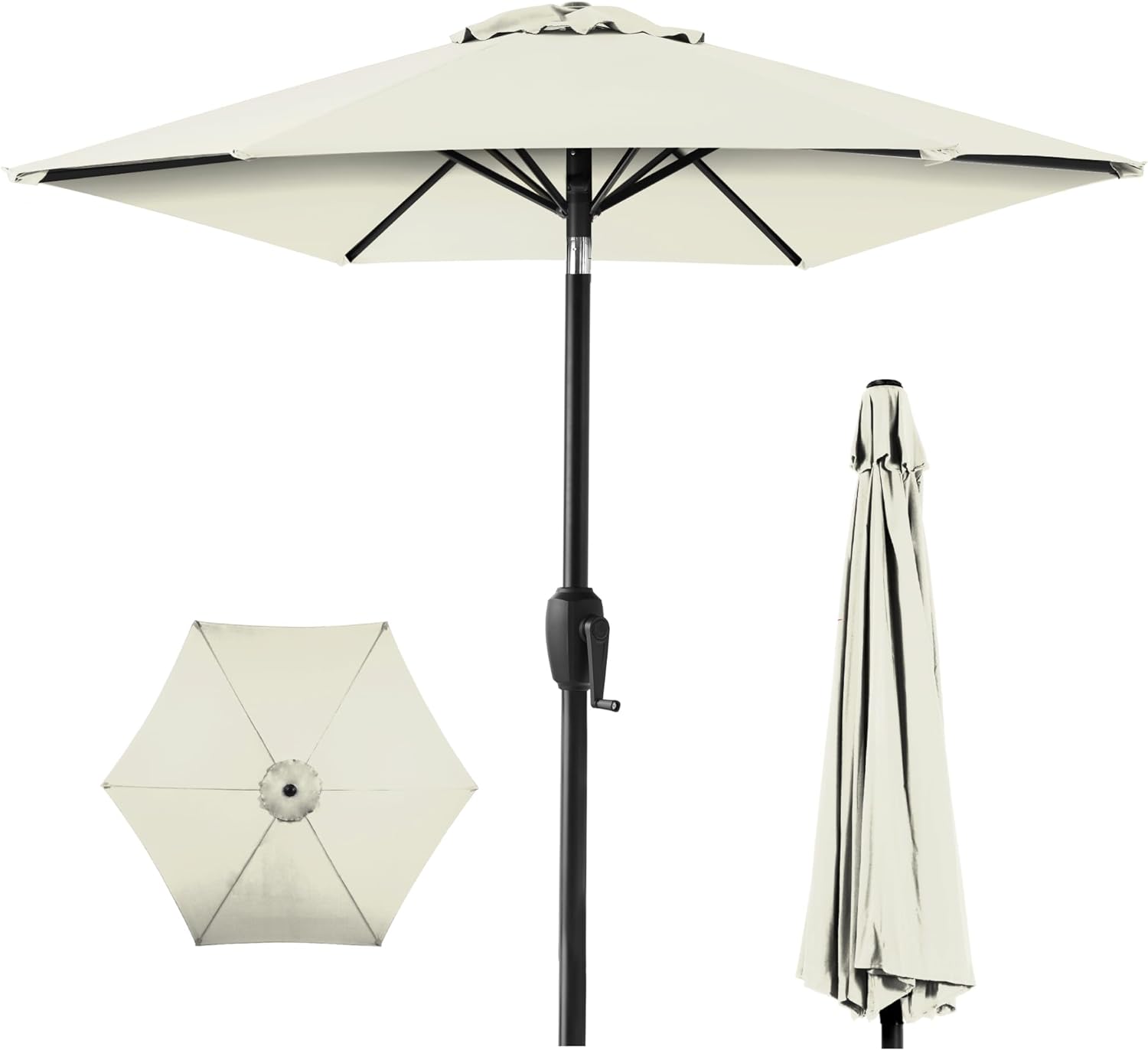 This umbrella is perfect for my new table on the lanai. The color is great, (grey) and I like that it is easy to open and close and can be bent to adjust to the location of the sun. Good product, good price.