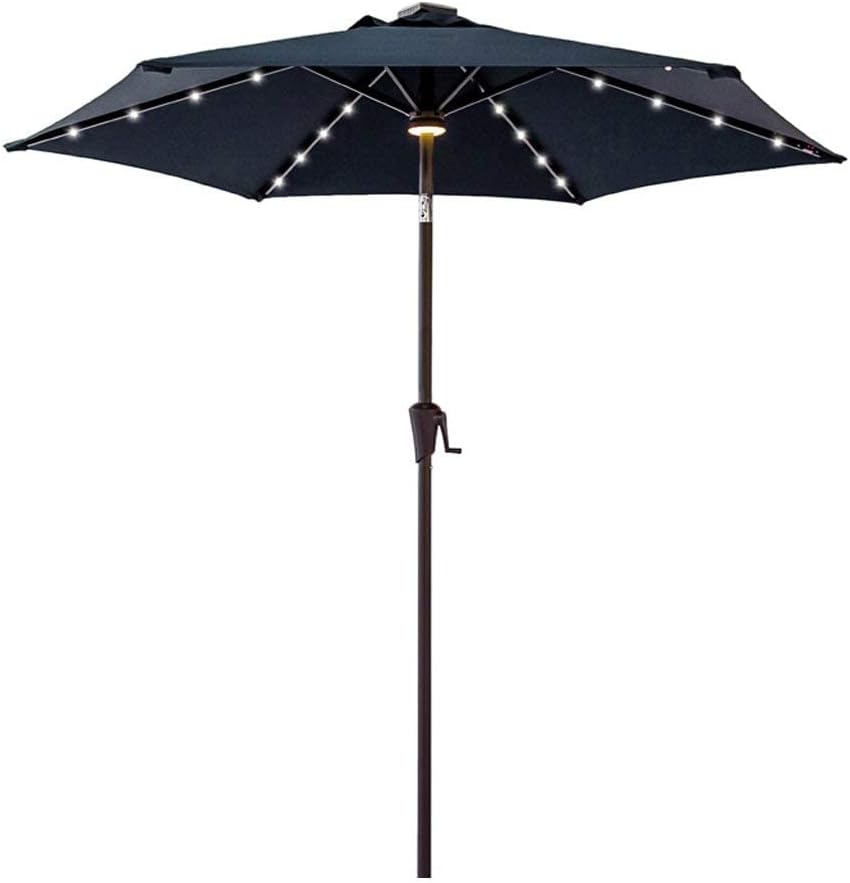 I shopped for outdoor patio umbrellas extensively. I chose this one and couldn't be happier. It was double boxed for shipping and included all of the paperwork/parts. The LED' lit up instantly (on a cloudy day). The fabric appears durable and the overall structure is superior (yes I've owned several more expensive umbrellas in the past). All in all I'd recommend this item!