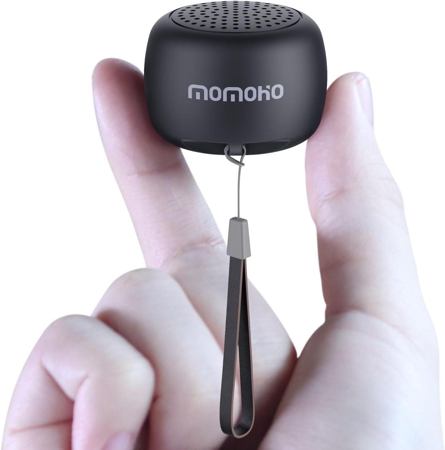 MOMOHO The Smallest Mini Bluetooth Speaker Wireless Small Bluetooth Speakers with Built in Mic,TWS Pairing Portable Speaker for Gifts/Home/Outdoor/Travel, Smartphone, Laptop (Black)