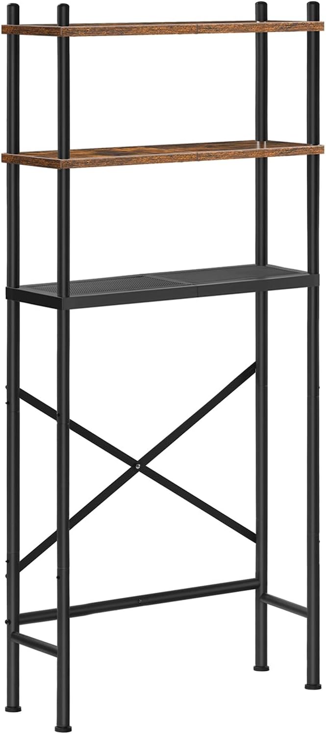 Placed this in my guest bathroom for storage for guests. It fits perfectly and goes great with the decor. When I have guest, I will place extra towels and all the toiletries they need for their stay on this rack. It was easy to assemble. It isn't high quality. But for the price, it works well in the space and looks good.