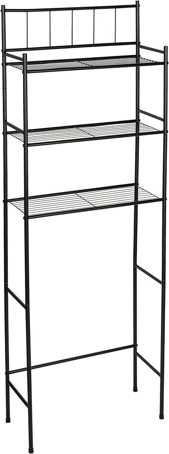 Honey-Can-Do 3 tier Over-The-Toilet Space Saver Shelving Unit, Black BTH-09022 Black