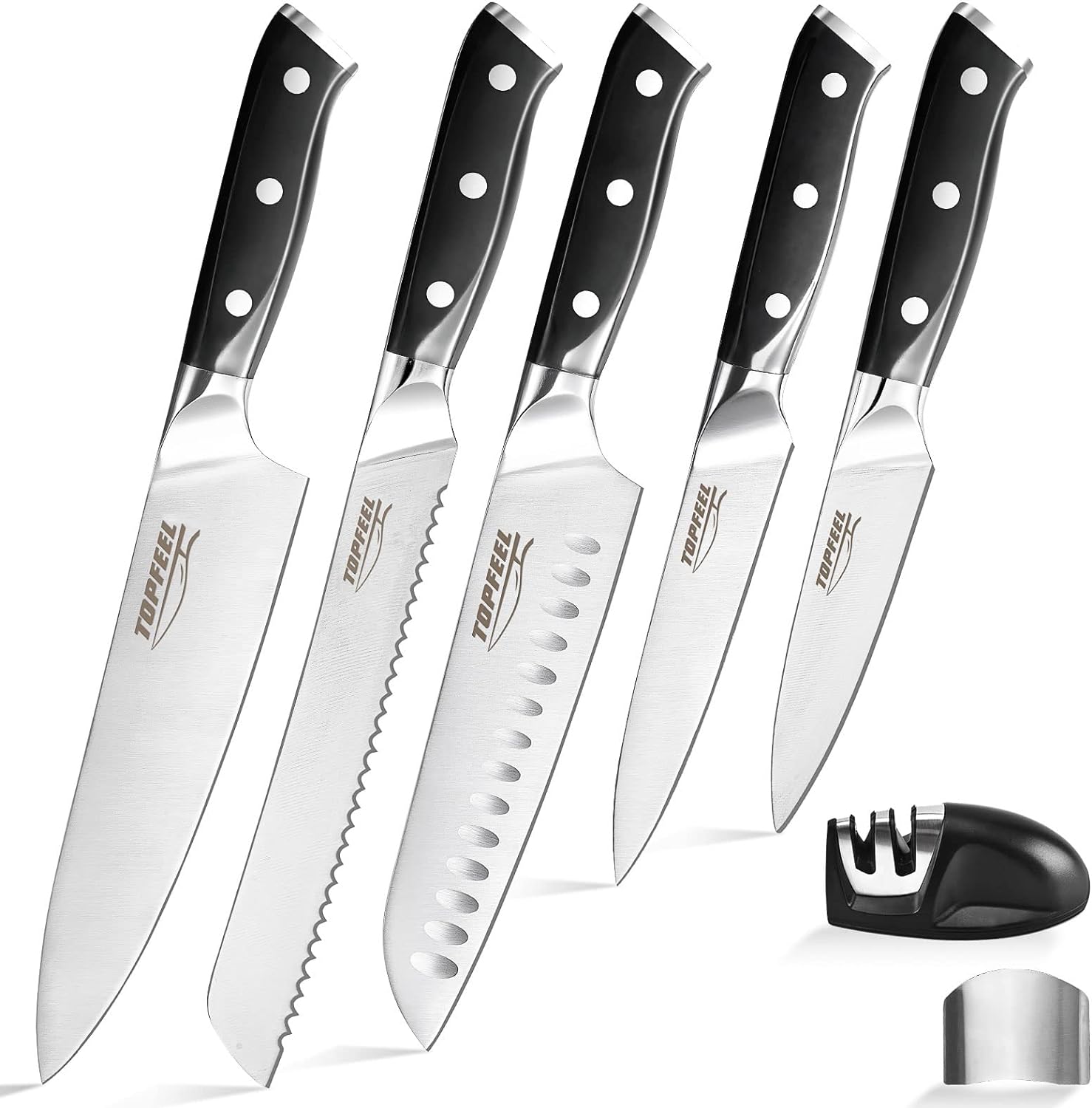 Ok...if you are ultra picky about your knives and just can't bring yourself to spend less than $30 (if the 20% discount still applies) on a set of carbon steel knives. Then, you should look elsewhere. And yes, that' right, I said a SET of knives, not just one knife. Of course, I have purchased more expensive knives, and yes, they perform a little better, but honestly, these TOPFEEL knives hold an edge very well. Some of our friends who are former chefs and caterers have used them right alongsid