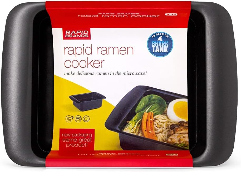 Purchased this for my son who loves making Ramen noodle soup. He had a bowl that he liked using before, but it just wasn't large enough to hold a whole package of soup, or water often boiled over the sides while cooking, making a mess in the microwave. Problem solved with this handy little ramen bowl cooker! This one is absolutely perfect because he can make a good-sized portion without it boiling over. Plus he loves that if he wants to make larger-sized packages, he can make it in 3 easy minute