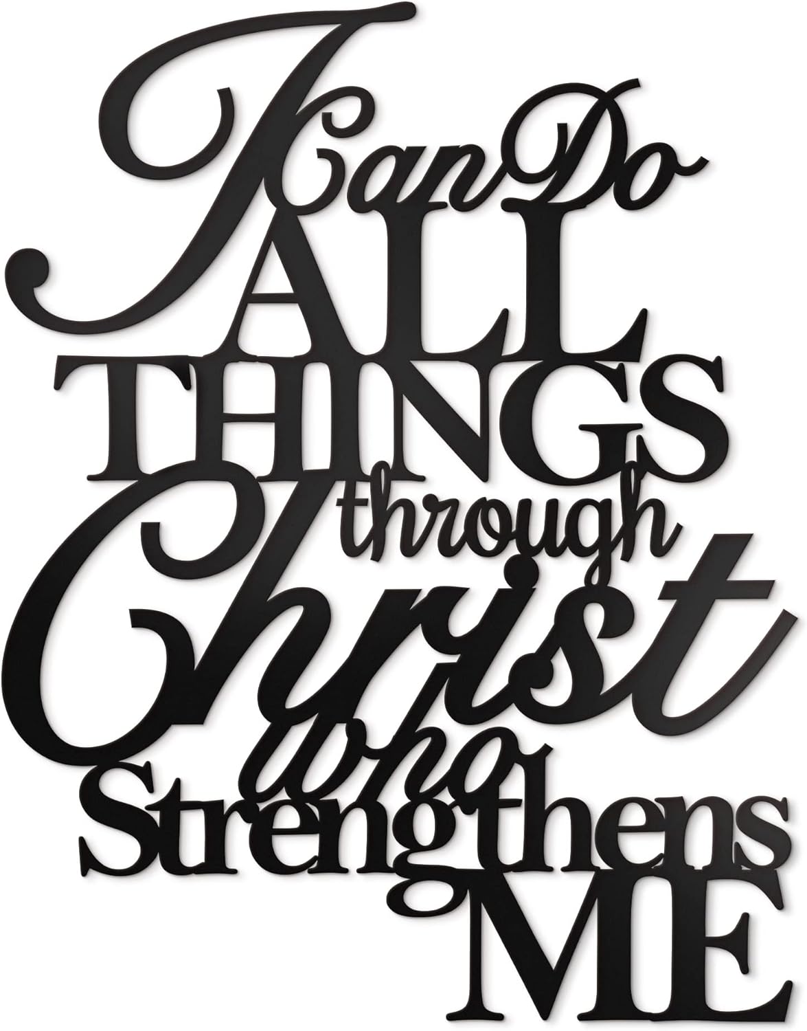 Vivegate I Can Do All Things Through Christ Metal Wall Art, 17X13 Philippians 4 13 Christ Home Decor I Can Do All Things Through Christ Who Strengthens Me Religious Scripture