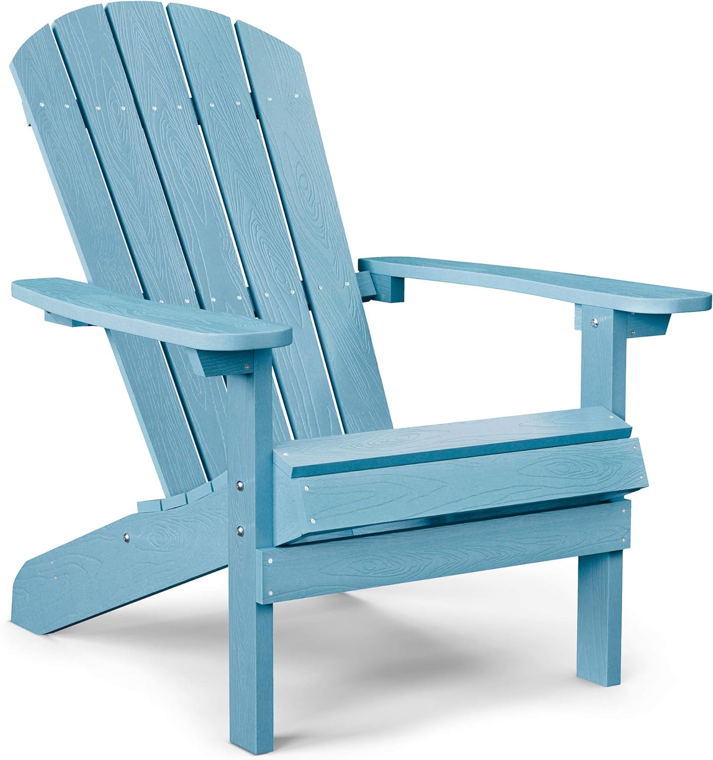 YEFU Adirondack Chair Plastic Weather Resistant, Patio Chairs 5 Steps Easy Installation, Looks Exactly Like Real Wood, Widely Used in Outdoor, Fire Pit, Deck, Outside, Garden, Campfire Chairs (Blue)