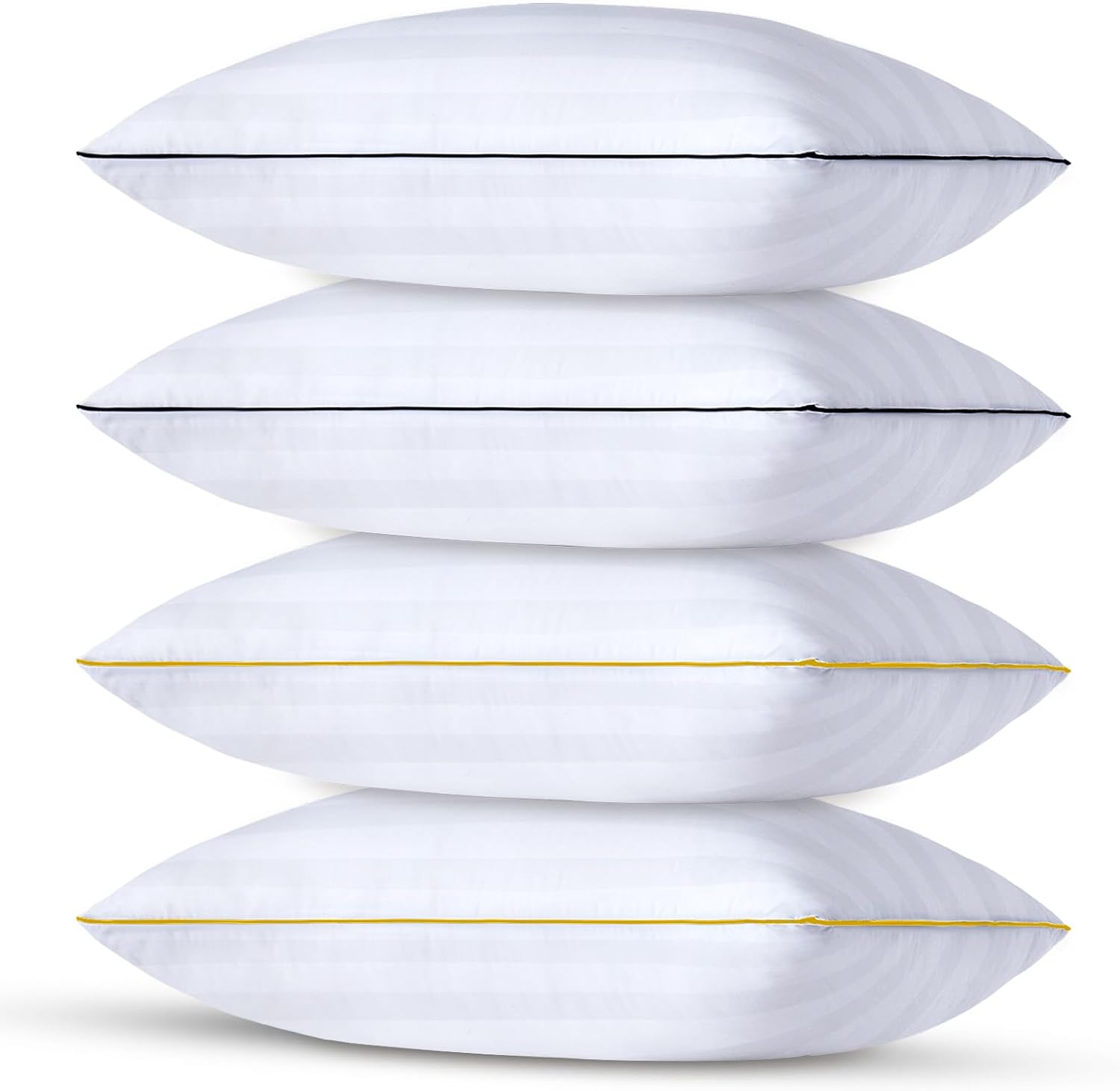 Reberyle Bed Pillows for Sleeping - Standard Size Set of 4 Luxury Hotel Quality Bed Pillows Supportive Pillows, Super Soft Down Alternative Fill for Side Back and Stomach Sleepers