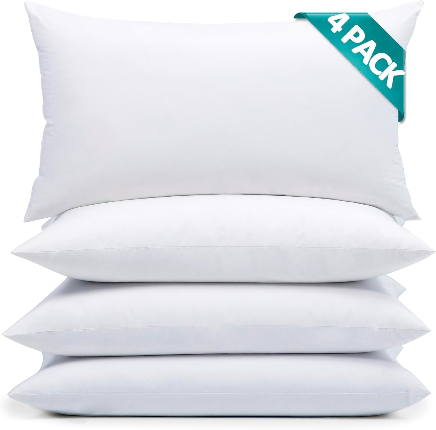 Botduck Bed Pillows Standard Size Set of 4 Pack Soft Down Alternative Pillow for Sleeping Medium Supportive for Side Back Stomach Sleeper 20x26 Inch