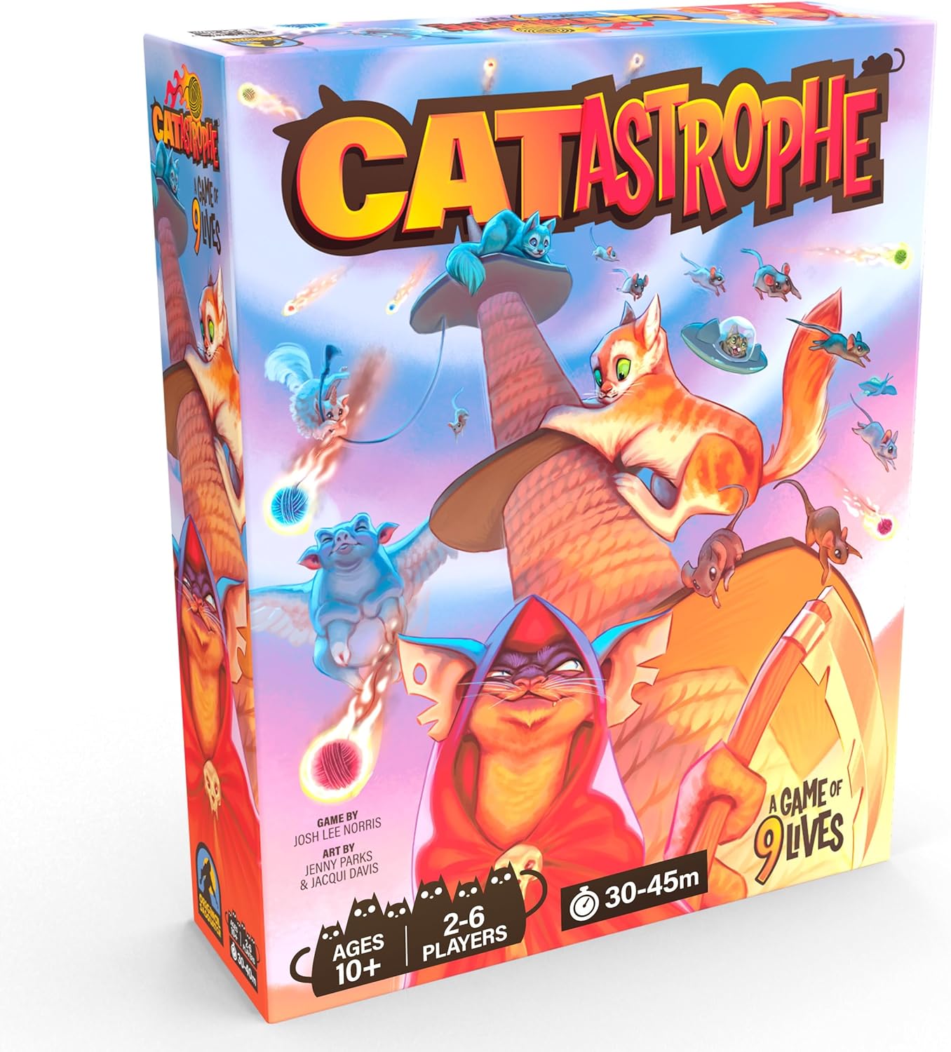 CATastrophe A Game of 9 Lives | The Purrfect Board Game for Family Night and Cat Lovers - Featuring Lil BUB, Cole & Marmalade, & 17 Other Famous Cats | Ages 10  | 2-6 Players | Easy to Learn