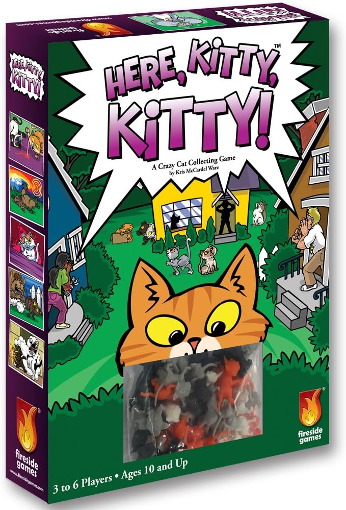 Here, Kitty, Kitty Board Game  Collect Cats and Score Big with 3-6 Players Ages 8   Witty Tabletop Cat Card Games for Casual Game Nights  Family Card Games for Adults and Kids by Fireside Games