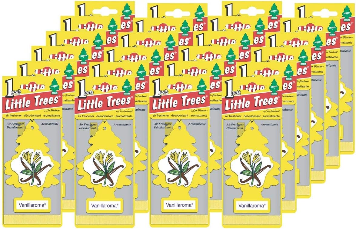 LITTLE TREES Car Air Freshener | Hanging Paper Tree for Home or Car | Vanillaroma | 24 Pack